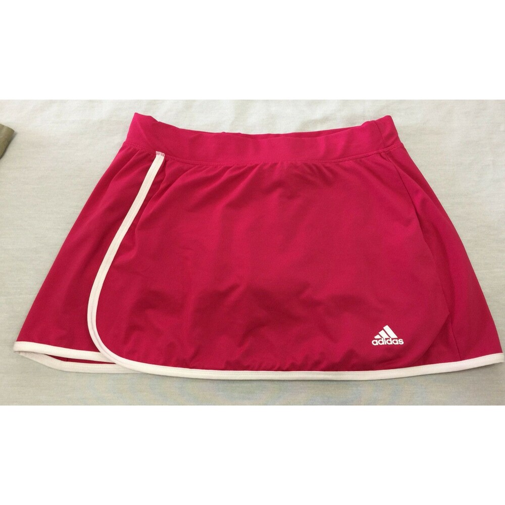 ADIDAS CLIMALITE WOMENS PULL ON ATHLETIC SKIRT SKORT WITH BUILT SHORTS SIZE S